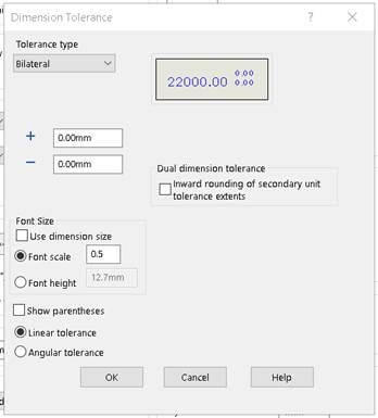 Open the Dimension Tolerance dialog box