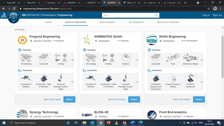 3DEXPERIENCE Marketplace Industrial Services Providers