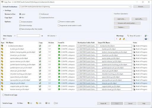 Interface- Copy Tree tool