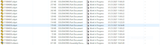 PDM Vault view after copy tree, renamed PDM serial numbers