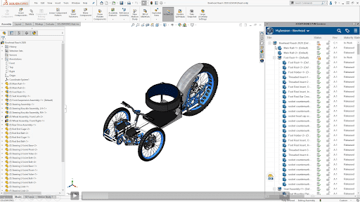 3DEXPERIENCE can be accessed directly in the SOLIDWORKS UI