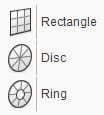 Rectangle, Disc, Ring